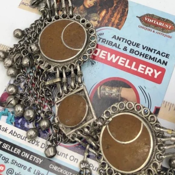 Afghan Brown Stone Belly Belt, Boho Belt, Belly Chains, Tribal Dance Belt, - Picture 7 of 8